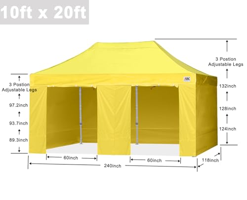 ABCCANOPY Easy Pop Up Canopy Tent with Sidewalls 10x10 Commercial -Series, White
