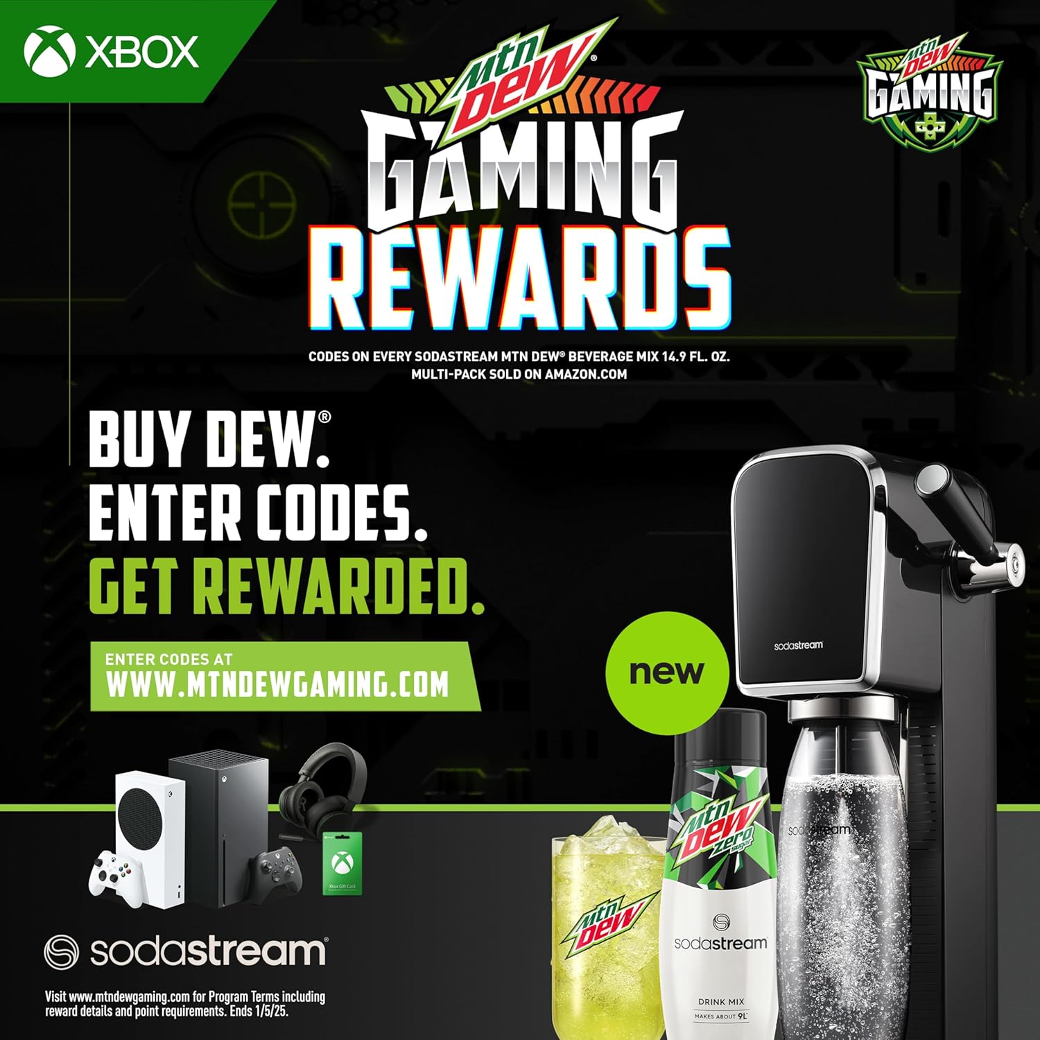 SodaStream® Mountain Dew ® Zero Sugar Soda Drink Mix, 14.9 Fl oz. (4 Pack)