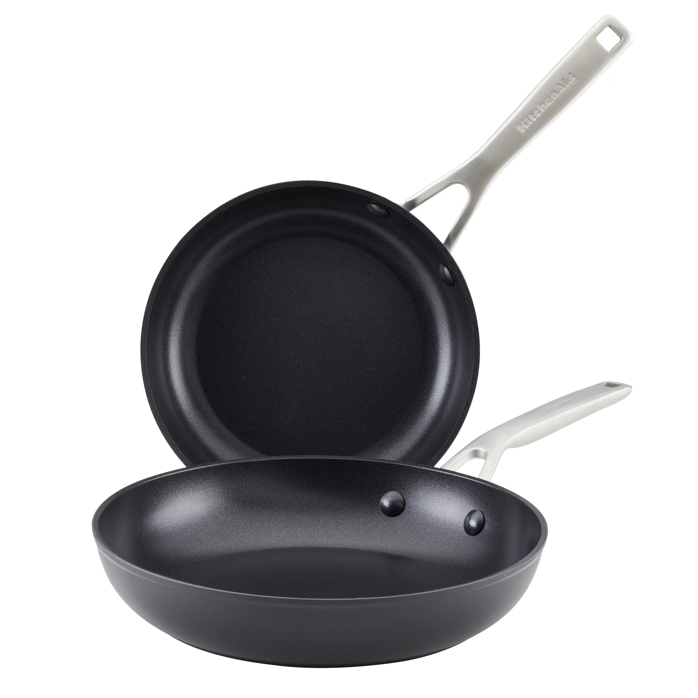KitchenAid Hard-Anodized Induction 2 Piece Nonstick Frying Pan Set, Matte Black