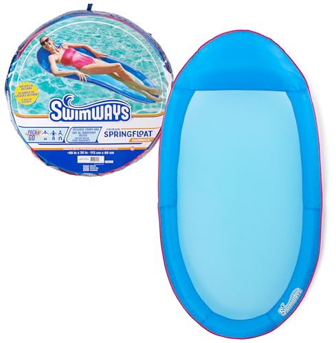 SwimWays Spring Float Premium Hammock Pool Lounger, Inflatable Pool Floats Adult with Fast Inflation for Ages 15 & Up