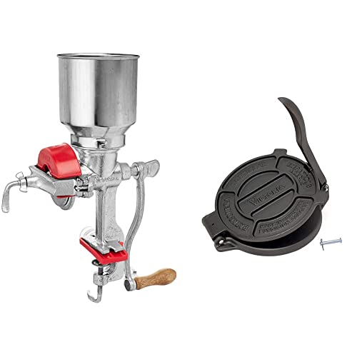 Victoria Manual High-Hopper Grain Grinder, Made in Colombia, Silver