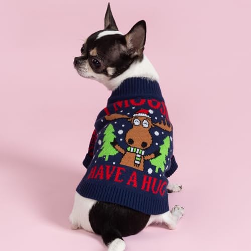 Fitwarm Chillin with My Snowmies Dog Ugly Christmas Sweater, Winter Dog Clothes for Small Dogs Girl Boy, Pet Holiday Sweatshirt, Xmas Snowman Outfit, Green, Red, White, Small