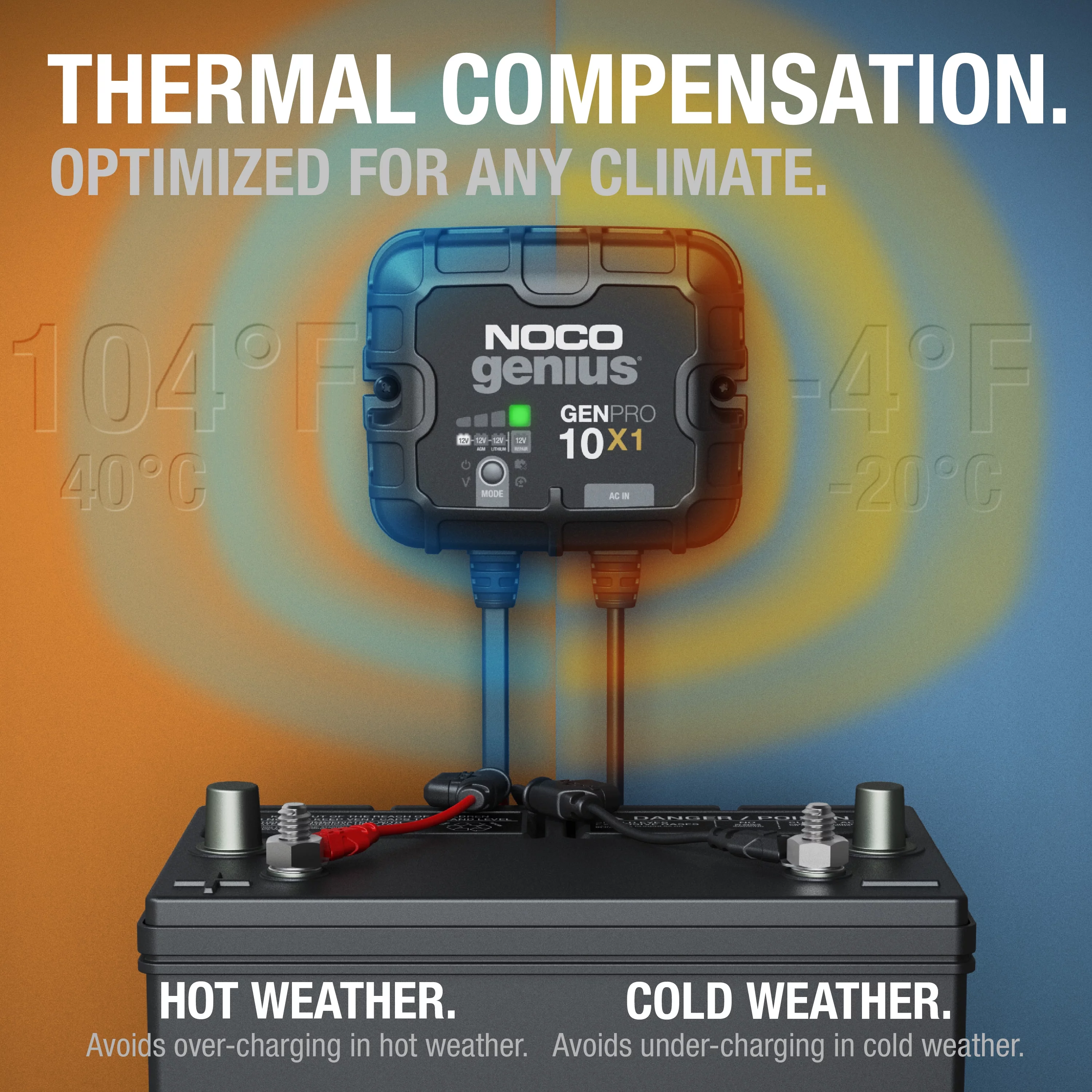 NOCO Genius GENPRO10X1 1-Bank 10A (10A/Bank) 12V Onboard Battery Charger