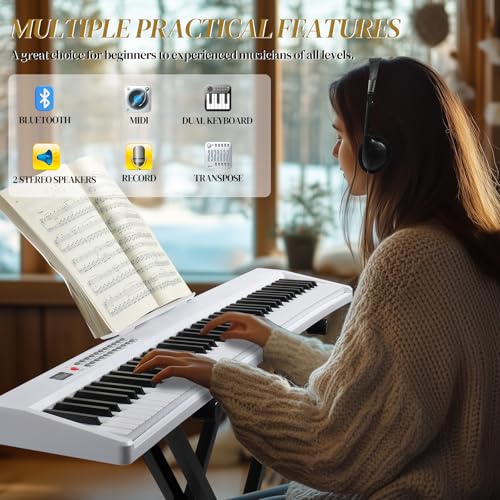 Ktaxon Weighted Keyboard Piano 88 Keys Digital Piano with Adjustable Dual 