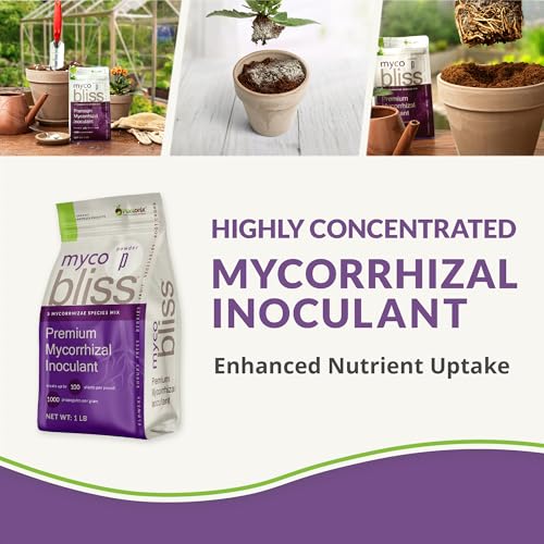 Myco Bliss Granular (2lbs) - Mycorrhizal Soil Inoculant for Plants - Highly Concentrated 5-Strain Inoculant - Mycorrhizal Root Inoculant Improves Nutrient Uptake & Water Retention