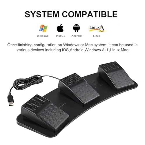 Foot Pedal PC Triple Foot Switch Programmable Keyboard Customized Hotkey Video Game Office Equipment Control HID