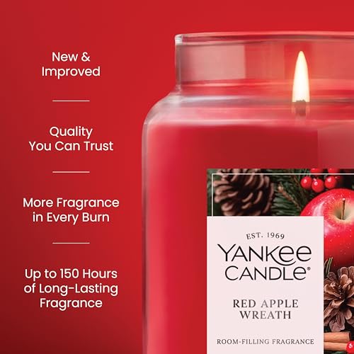 Yankee Candle Balsam & Cedar, Holiday Scented Candle, 22oz Large Jar with up to 150 Hour Burn Time, Giftable