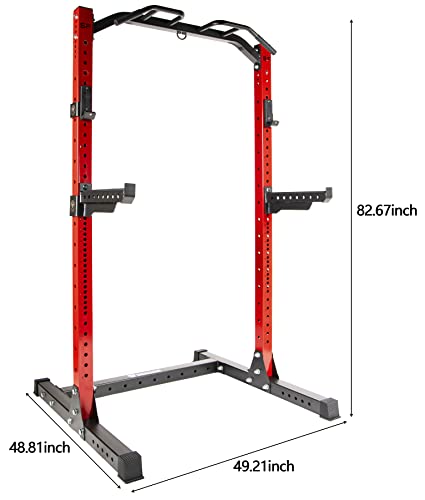 SF-SS1 1,000 Pound Capacity 3” x 3” Power Rack Squat Stand, Includes J-Hooks and Safety Spotter Arms, Optional Conversion Kits