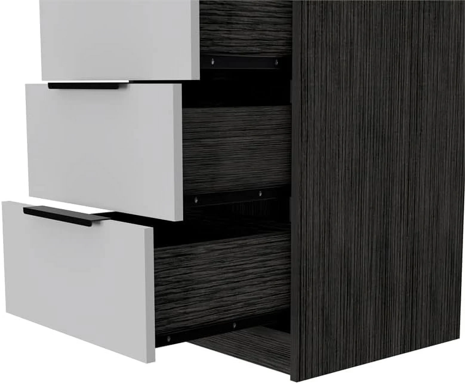 KHBIULIFE Modern 5-Drawer Engineered Wood Dresser in Smoky Oak/White