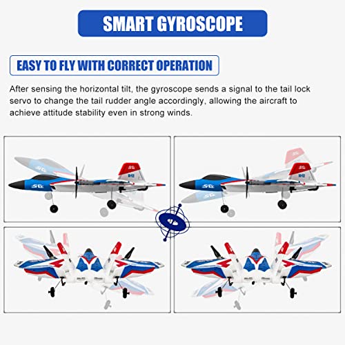 RC Plane 4 Channel Remote Control Airplane - F-22 RC Airplane for Beginners Adult with Xpilot Stabilization System & Aerobatic, Two Batteries - Remote Control Plane Gift for Kids