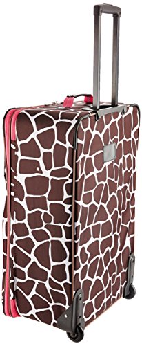 Rockland Vara Softside 3-Piece Upright Luggage Set, Expandable,Black dot, (20/22/28)