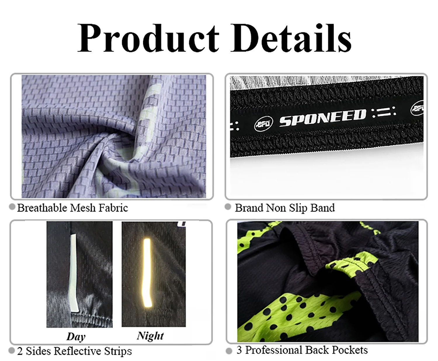 Sponeed Road Bicycles Suit Short Sleeve Cycling Jersey Mountain Bicycles Clothing Wear Green XL