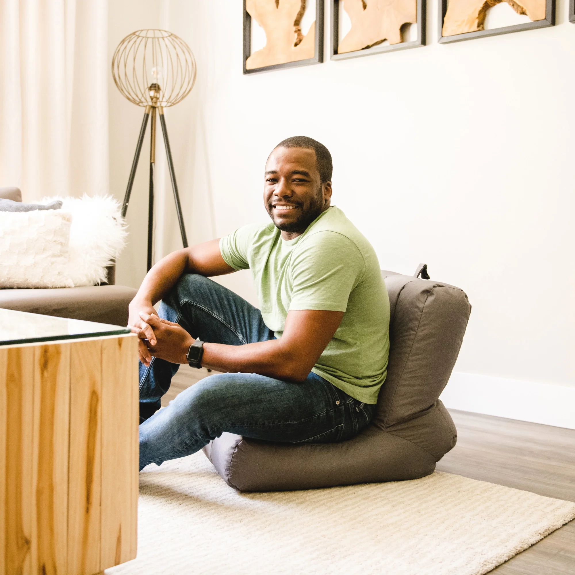 Big Joe Grab & Go Travel Bean Bag Chair, Steel Gray SmartMax, Durable Polyester Nylon Blend, 1.5 feet