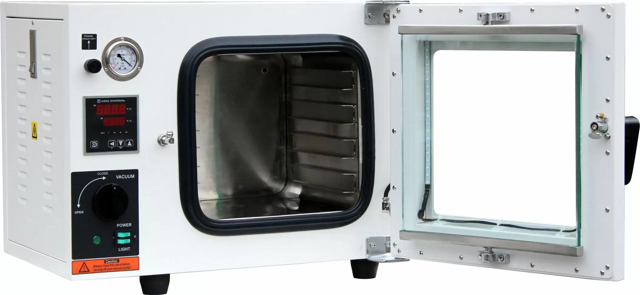 Across International 250C ECO 0.9 Cu Ft Vacuum Drying Oven with LED Lights, 1 Year Warranty