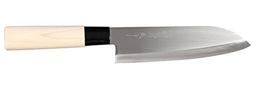 JapanBargain 1545, Japanese Santoku Knife, Stainless Steel Kitchen Knife Sushi Chef Knife, 170mm, Made in Japan
