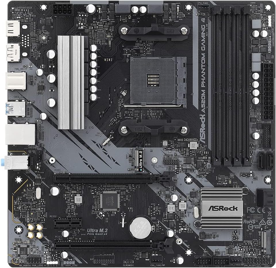 ASRock A520M Phantom Gaming 4 AM4 AMD A520 SATA 6Gb/s Micro ATX AMD Motherboard