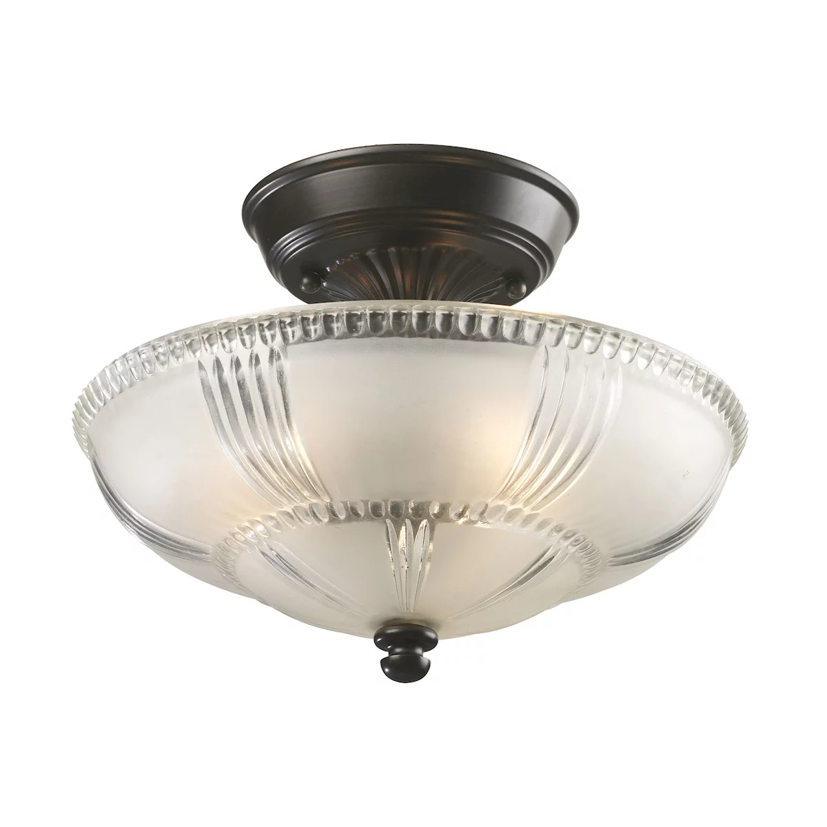 Elk Home  Restoration 3 Light Semi Flush Mount, Modern, Oiled Bronze