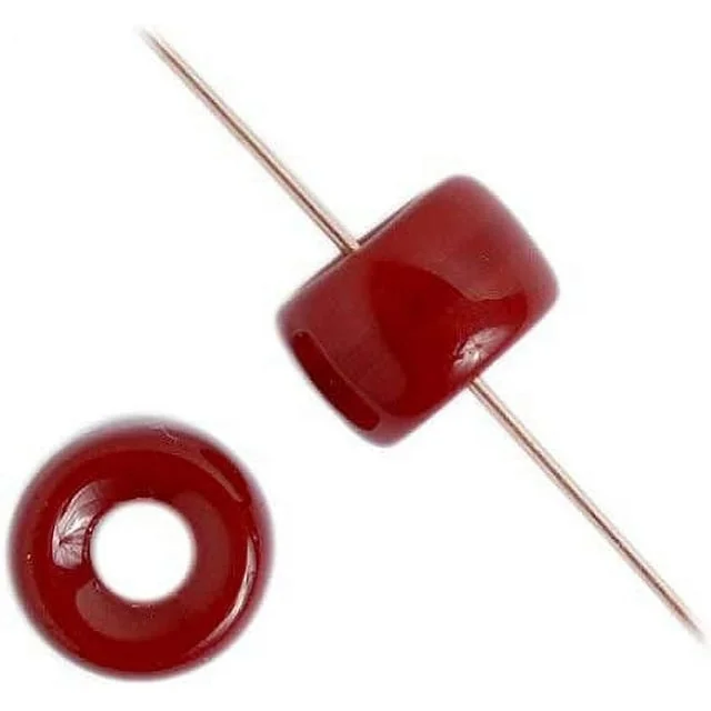 John Bead 100pcs 9mm Glass Crow Beads | Opaque Wine Glass Pony Bead