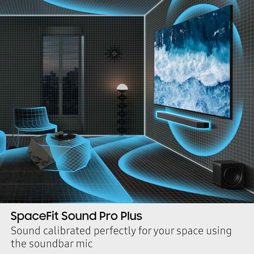 SAMSUNG Q990D 11.1.4ch Soundbar w/Wireless Dolby Atmos Audio, Rear Speaker Included, Q-Symphony, SpaceFit Sound Pro, Adaptive Sound, Game Mode Pro with Alexa Built-in, HW-Q990D/ZA