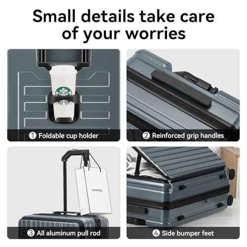 ROAMING Grace Expandable Carry On Luggage Airline Approved, 20 Inch Hardside Carry On Suitcase with Wheels, Travel Harshell Spinner Small Luggage with Tsa Lock, Jade cyan, 20-Inch Carry-On