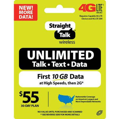 Straight Talk Wireless 30-Day Unlimited Plan Prepaid Phone Card