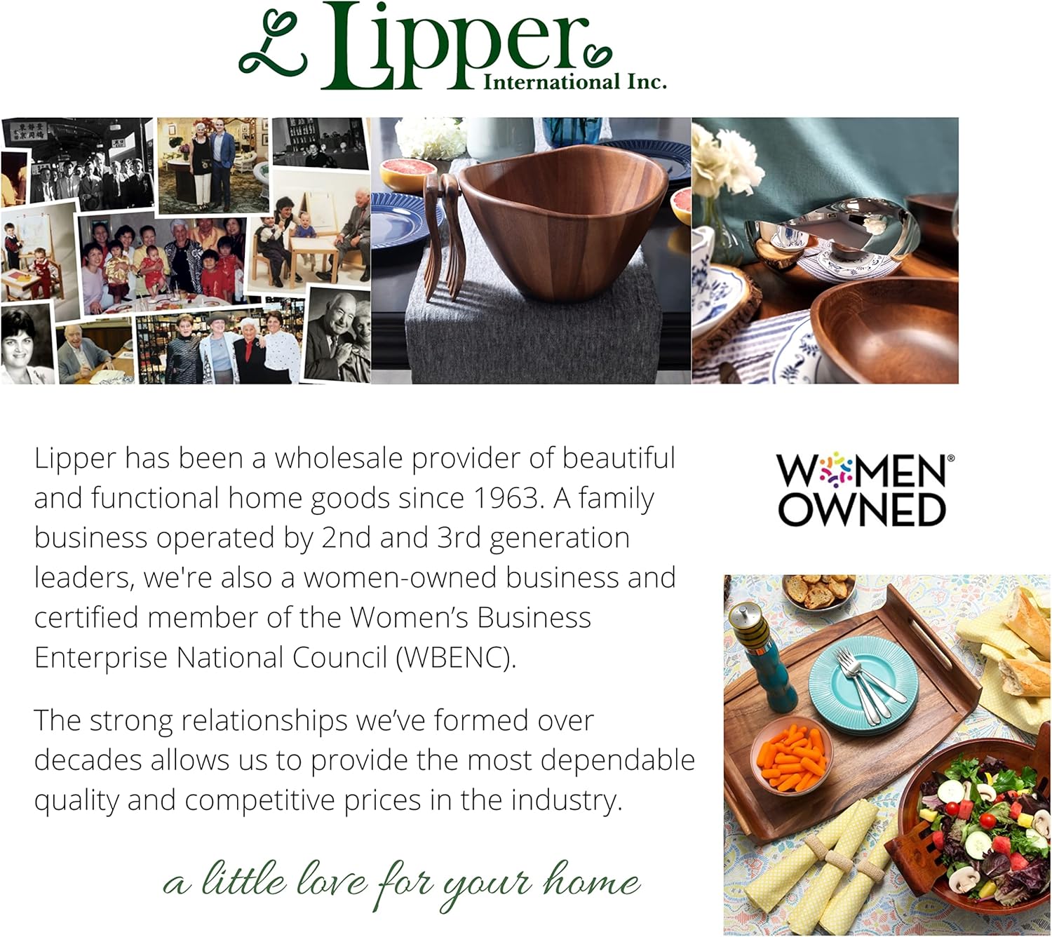 Lipper International Acacia Wood Tea Box with 4 Sections, 12-1/2