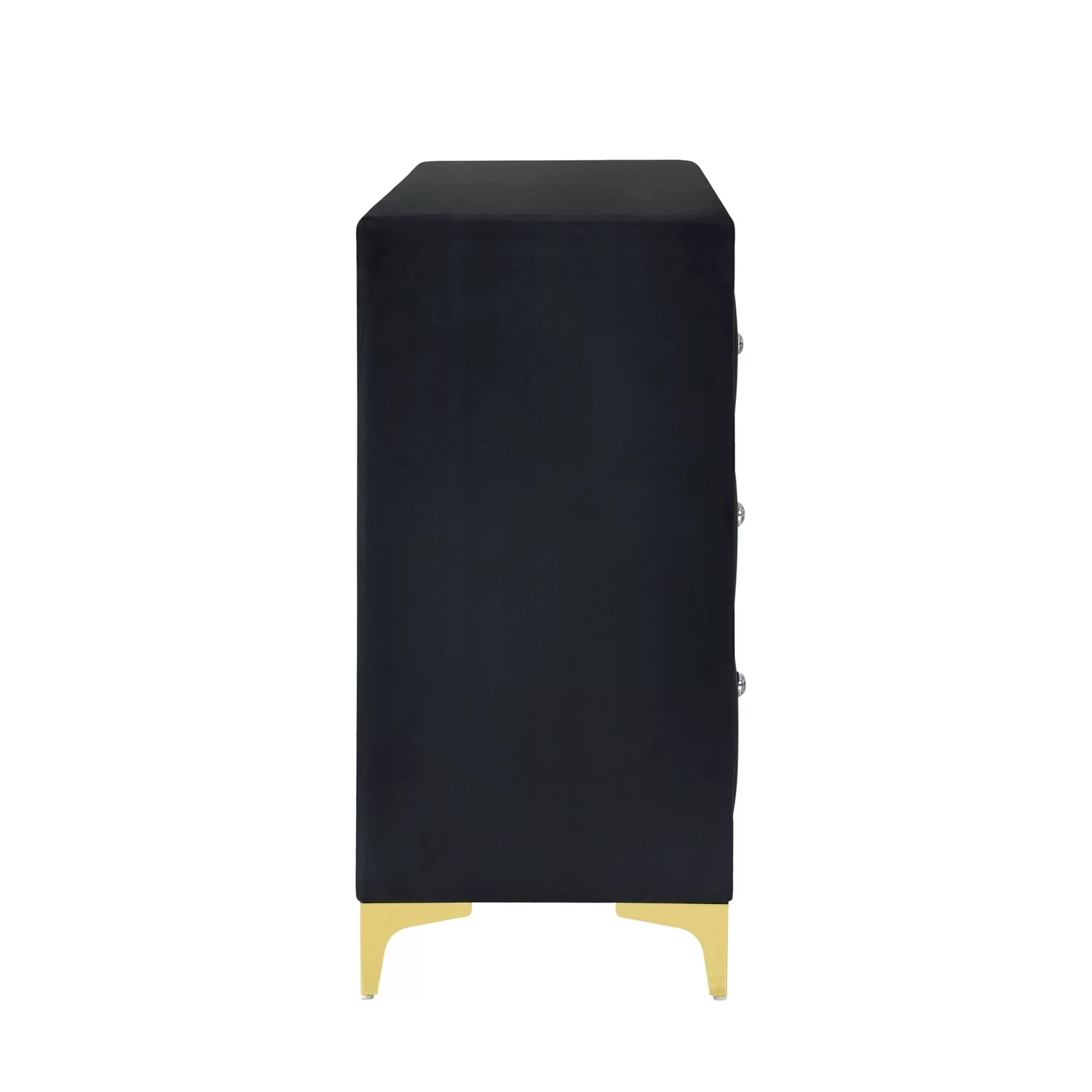 Better Home Products Velvet 6 Drawer Dresser with Gold Legs and Trim