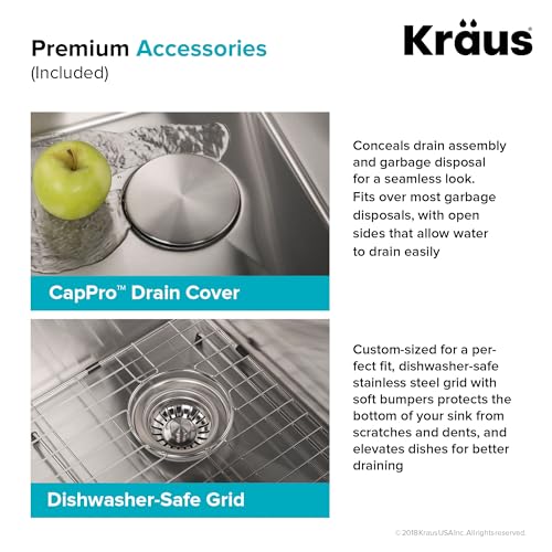 KRAUS Standart PRO 22-inch Drop-In Top Mount 16 Gauge Stainless Steel Single Bowl Laundry Utility Sink, KHT301-22L