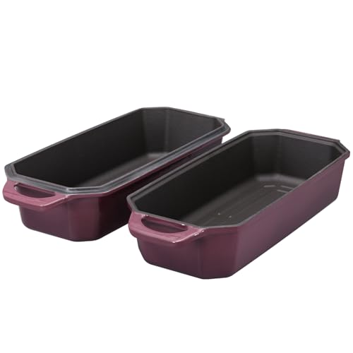 Bread Pan Cast Iron Loaf Pan with Lid Bread Loaf Pan 9x5 Inch Loaf Pan Enameled Cast Iron Sourdough Loaf Pan, DarkCyan