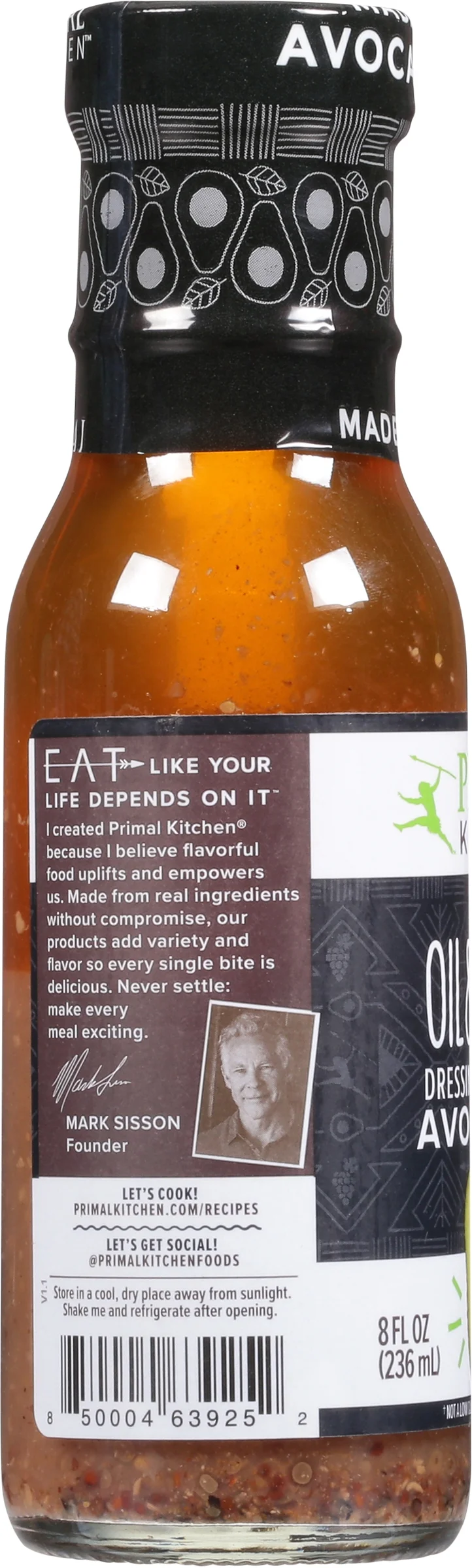 Primal Kitchen Oil & Vinegar Vinagrette Dressing, made with Avocado Oil,8 oz Pack Of 6