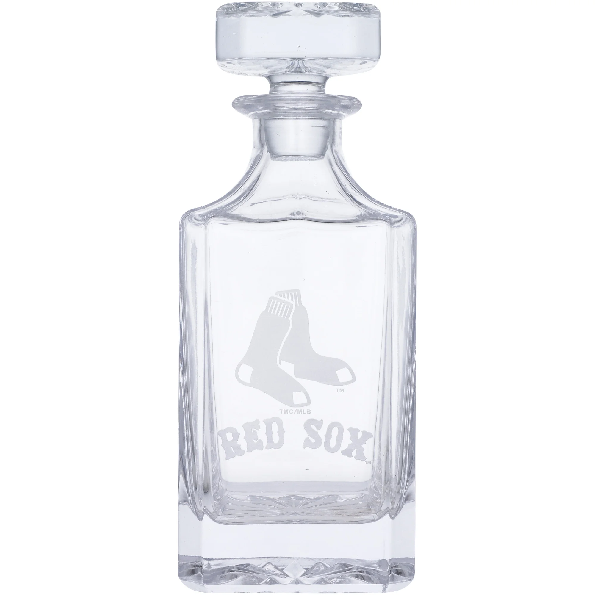 Boston Red Sox Decanter & Two Rocks Glasses Set