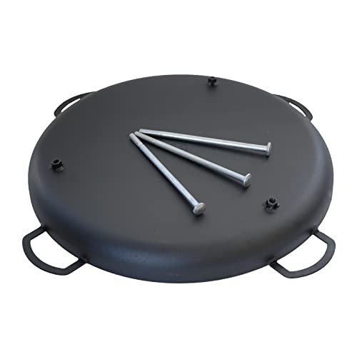 20 Inch Cast Iron Griddle Pan, Seasoned with 100% Vegetable Oil, Cast Iron Pizza Pan with Two Loop Handles, Large Camping Skillets for Cooking, Baking, Grilling, Frying, Deep Pan