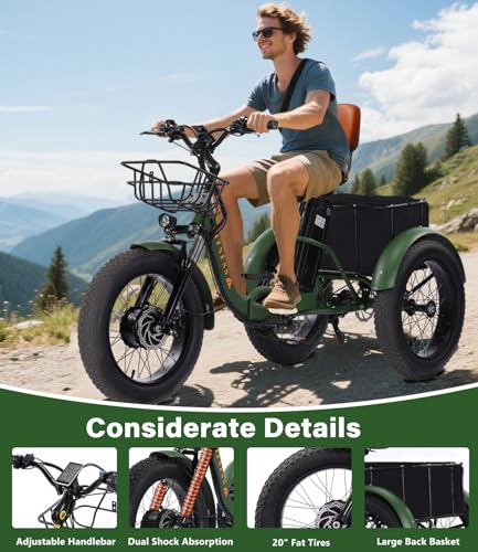 Adult Electric Tricycle Adult Tricycle 3 Wheel Bikes Adults Electric Three Wheel Bike