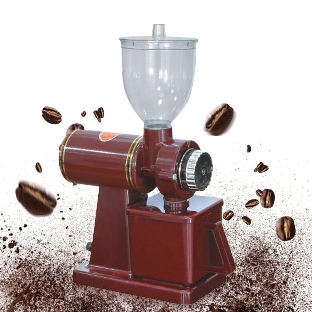 OUKANING 110V Electric Automatic Coffee Bean Grinder Auto Mill Coffee Bean Espresso 150g/min Red