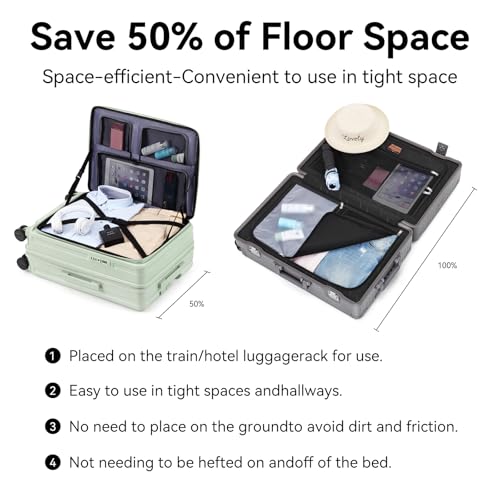 ROAMING Grace Expandable Carry On Luggage Airline Approved, 20 Inch Hardside Carry On Suitcase with Wheels, Travel Harshell Spinner Small Luggage with Tsa Lock, Jade cyan, 20-Inch Carry-On