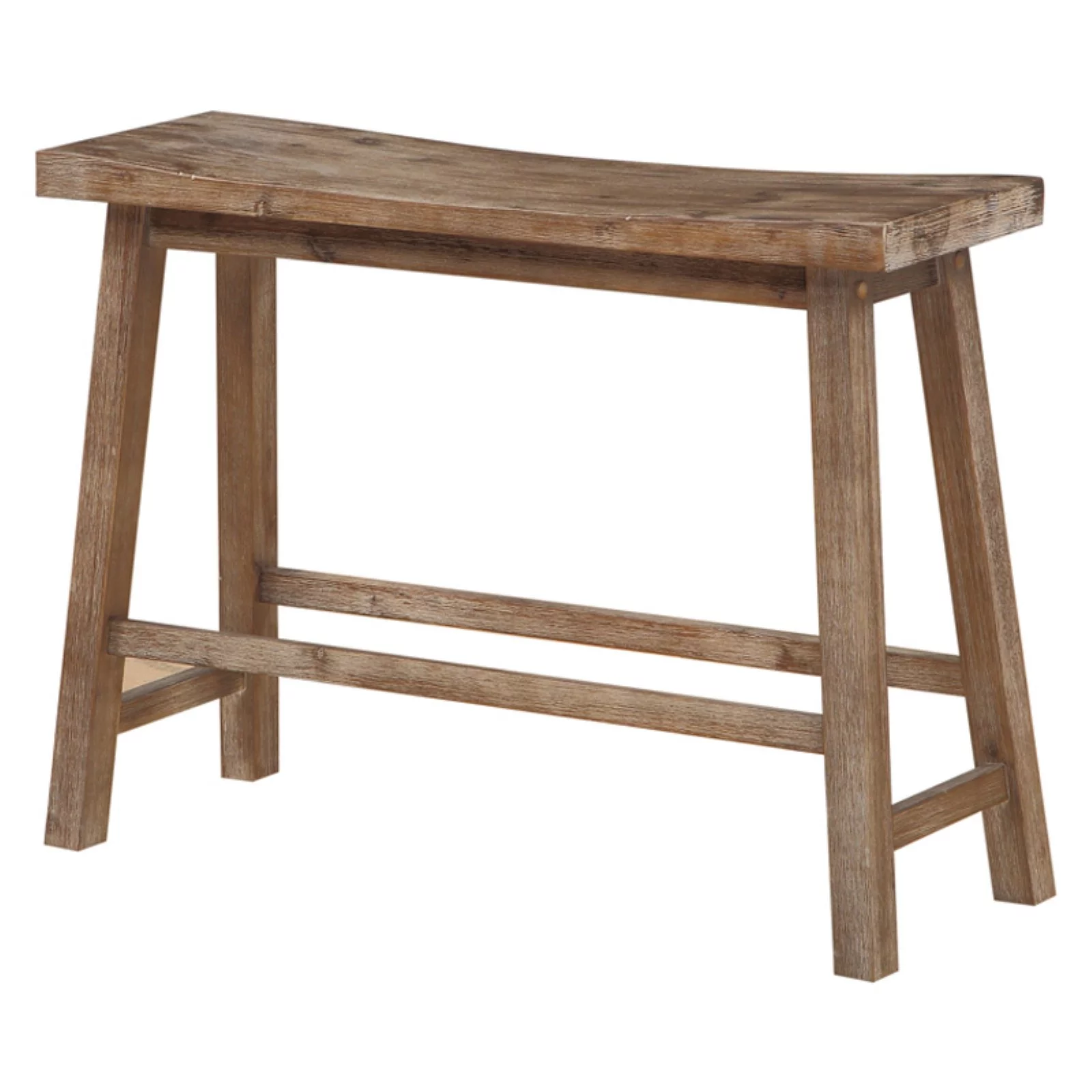 Boraam Sonoma 24in. Backless Wood Dining Bench - Barnwood Wire-Brush Finish