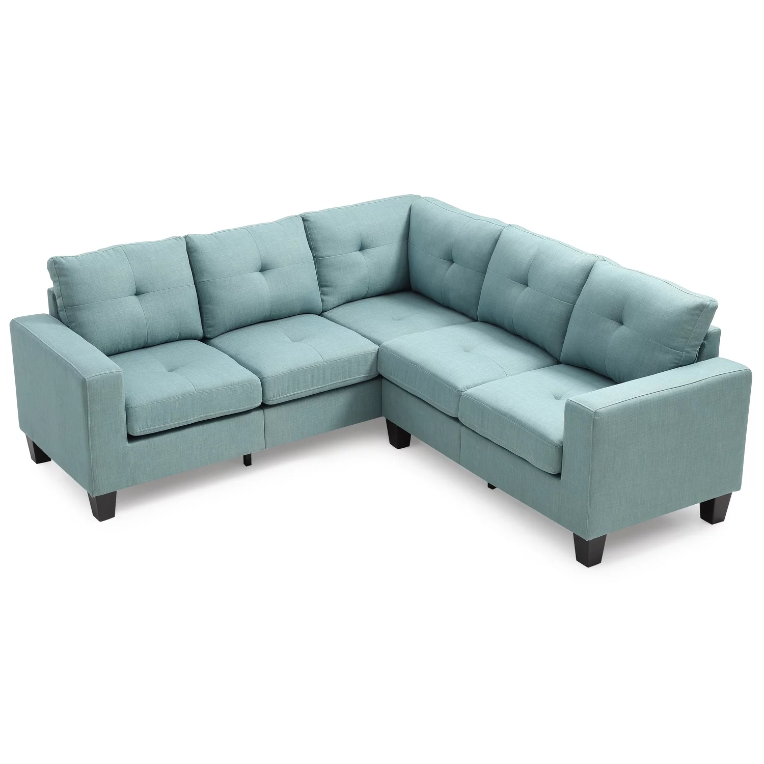 Glory Furniture Newbury Twill Fabric Sectional in Teal
