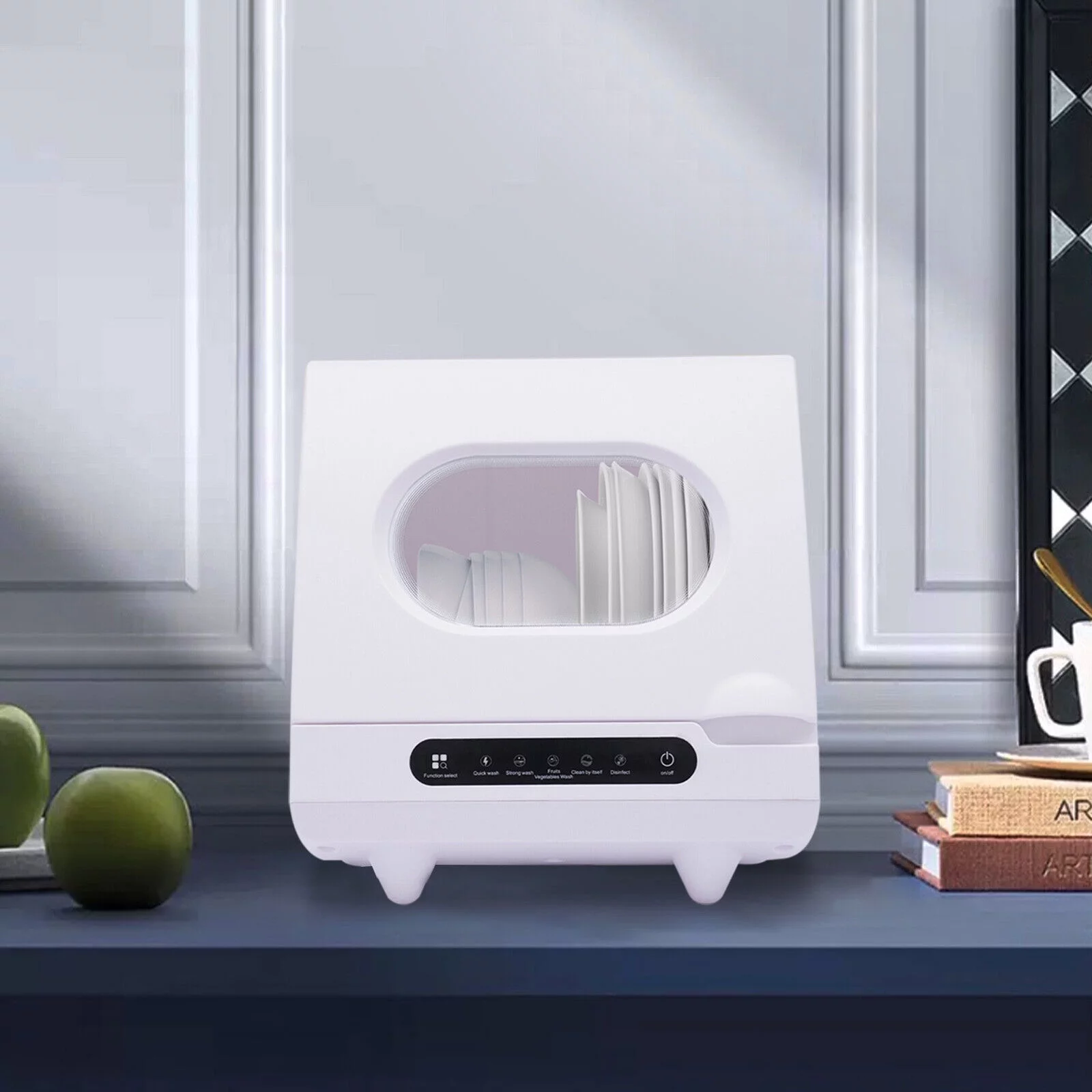 Mini Dishwasher Compact Countertop Dish Washing Machine 5 Wash Programs Portable