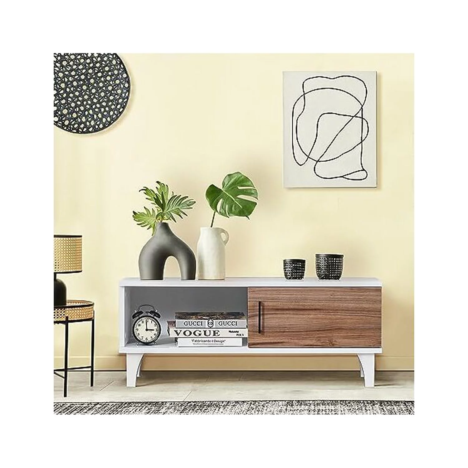 Atelier Mobili Small TV Stand - 38 Inch TV Stand for up to 55 inch TVs - Small Entertainment Center - Media Console