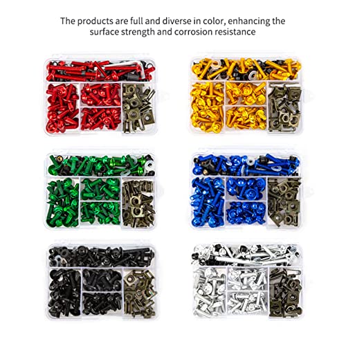 atcdfuw Motorcycle 177Pcs Fairing Bodywork Windscreen Screen Bolt Shop Assortment Dealer Pack Kit Fairing Bolts Kit Motorcycle Modification Accessories