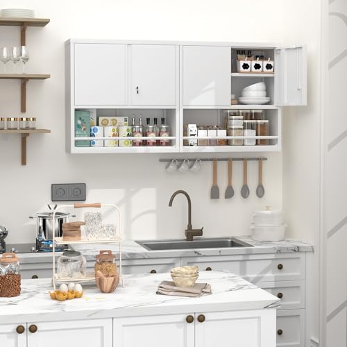 GREATMEET Metal Garage Storage Cabinets with Wheels, 31.5