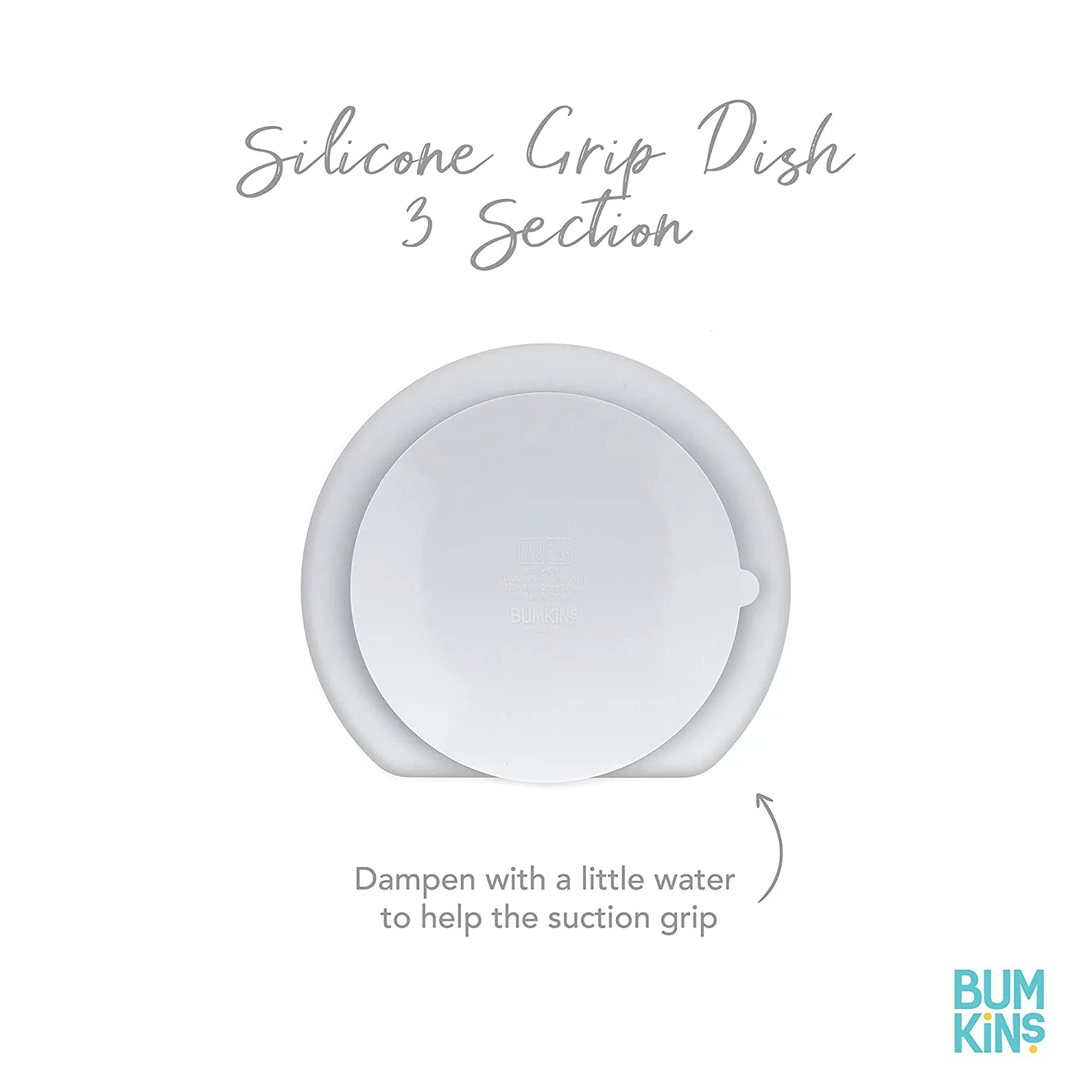 Silicone Grip Dish, Suction Plate, Divided Plate, Baby Toddler Plate, BPA Free, Microwave Dishwasher Safe - 2pk Dark Blue/Blue