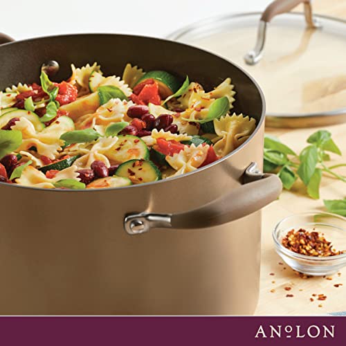 Anolon Advanced Home Hard-Anodized Nonstick Wide Stock Pot/Stockpot (7.5-Quart, Bronze)