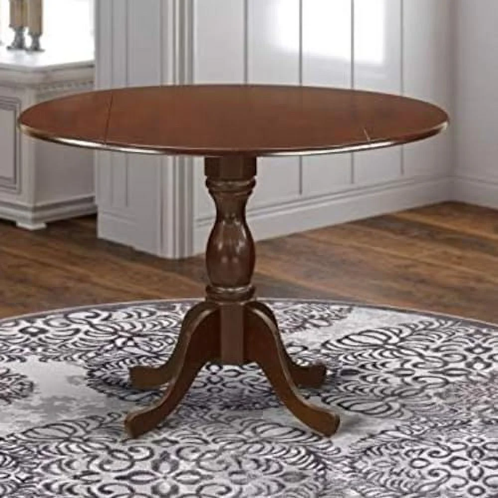 KHBIULIFE DMT-MAH-TP Dublin Kitchen Table -  Round Dining Table Top with Dropleaf & Pedestal Base  42x42 Inch  Mahogany