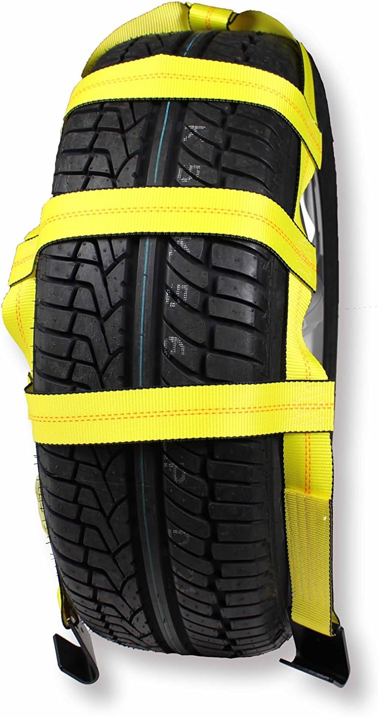 DC Cargo Mall Tow Dolly Basket Straps with Flat Hooks | 2-Pack | Car Wheel Straps for Auto Hauling