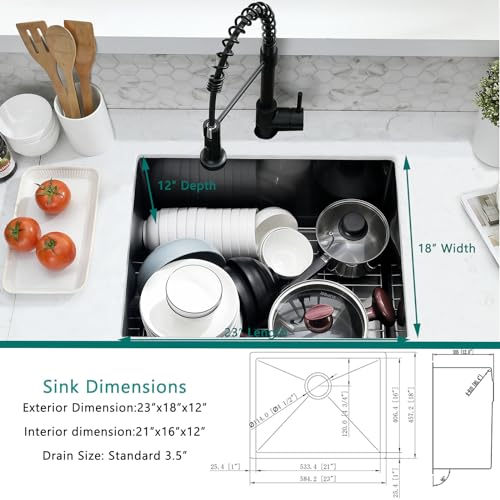 25 Inch Drop In Utility Sink with Faucet, 25