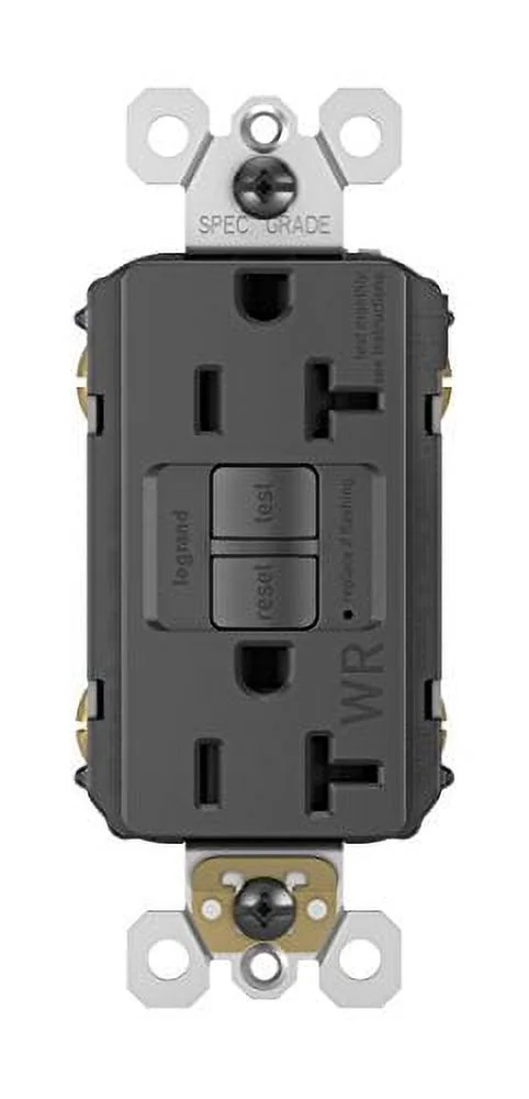 Legrand radiant Self-Test GFCI Outlet, 20 Amp, Safe for Kids, Tamper Resistant Outlets, Black, 2097TRBKCCD4