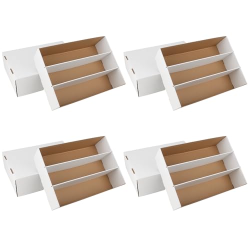 6 Pack Trading Card Storage Box, 2340 Count White Sports Card Organizer for Storing, Protecting and Organizing Soccer, Basketball Game Cards