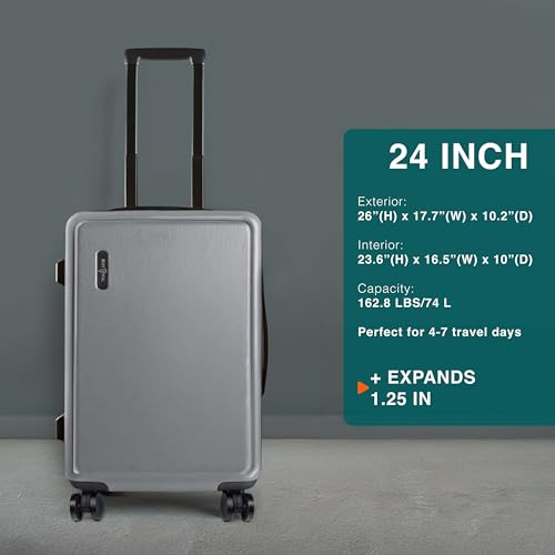 22 Inch Carry On Luggage 22x14x9 Airline Approved, Carry On Suitcase with Wheels, Hard-shell Carry-on Luggage, Durable Luggage Carry-On, Black Small Suitcase with Cosmetic Case