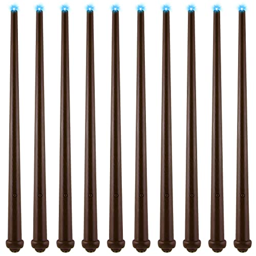 MIAHART 10 Pcs Magic Light up Wands Illuminating Wizard Wands Sound Toy Witch Wands for Halloween Cosplay Masquerade Party Costume Accessory